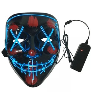 Fábrica al por mayor Scary Halloween Colplay Light up Purge Mask, brillando en la oscuridad para niños, Masquerade Party LED Máscaras de Halloween - Product Image 5