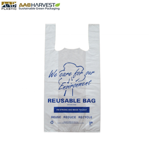 Sac de t-shirt personnalisé bon marché avec gravure Matériau HDPE biodégradable 1 tonne quantité minimale de commande-Merci pour le shopping - Product Image 1