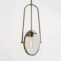 Lustre suspendu en verre cristal transparent de style nordique avec fermoir en laiton moderne pour salon, hôtel, maison, cuisine, bar, décoration