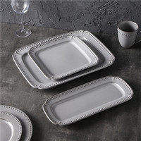 Vaisselle en grès de style vintage vente en gros de plats en vrac ensemble d'assiettes en céramique moderne vaisselle pour restaurant et banquet