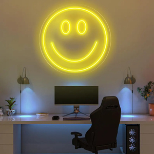 Enseigne néon LED visage souriant, décoration murale lumineuse, enseignes néon lumineuses pour chambre à coucher, chambre d'enfant, décoration de fête de mariage - Product Image 1