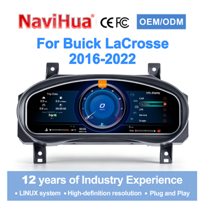 Navihua Nouveau design de tableau de bord numérique pour Buick LaCrosse 2016-2022, compteur de vitesse automatique, système Linux avec Carplay, écran LCD - Product Image 1