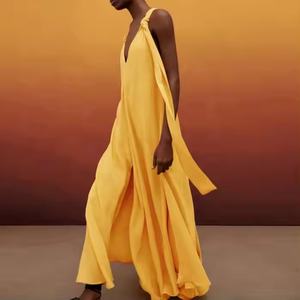 เดรสผ้าลินินทรงปล่อยพลิ้วสวยหรูสำหรับผู้หญิง ลดราคาพิเศษ คุณภาพสูง เหมาะสำหรับใส่ลำลองในฤดูร้อน - Product Image 2