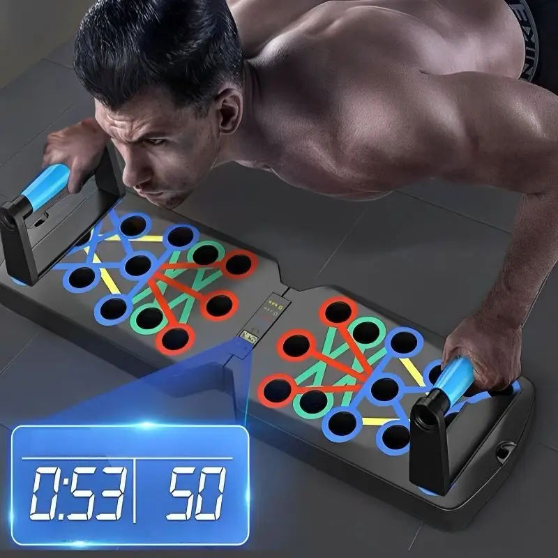 Innstar Push-up Board Foldable Push Up Bar Board Automatic Time Count 30 in 1 Pushup Board for Workout Equipment