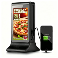 Afficheur numérique de table avec double écran tactile LCD 7 pouces, WiFi, Android, pour menu, commande et publicité, lecteur multimédia CMS