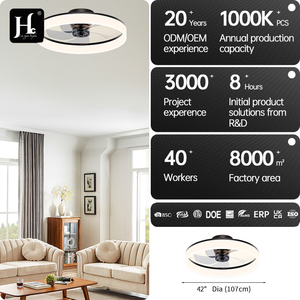 19.7-inch Decorative High Pendant <b>Light</b> Emitting Diode Small Chinese <b>Ceiling</b> Fan <b>Light</b> Strip&<b>Remote</b> <b>Control</b> Black Modern - Product Image 4