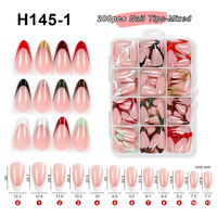 Vente directe usine – Nouveaux faux ongles blancs à presser, motif ciel étoilé, forme amande/ovale, teintes fluorescentes, pack mixte de 240 faux ongles