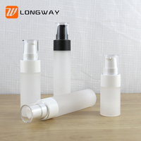 Bouteille de pulvérisateur de pompe sans air en plastique transparent sérigraphie emballage cosmétique de couleur personnalisée pour les soins de la peau en lotion (15-50ml