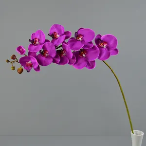 Wholesale 9 Heads Large Artificial Phalaenopsis Butterfly Orchid Real Touch Orchids Decorative Flower