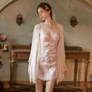 S6474 Lussuoso Pigiama Tentazione di Perle in Pizzo Chiffon Trasparente Sexy con Motivo a Farfalla Camicia da <span class=keywords><strong>Notte</strong></span> Kimono Vestaglia per Donna Abbigliamento da Casa - Product Image 3