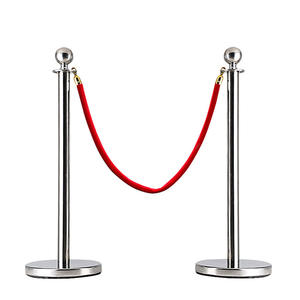 Sfera top in acciaio inox coda palo Stand Stanchion folla controllo barriera fune per bank car show Hotel Museum - Product Image 6