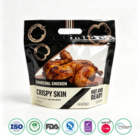 Sachet de transport autoportant refermable anti-buée, résistant à la chaleur et écologique, pour poulet rôti au micro-ondes et plats chauds de charcuterie