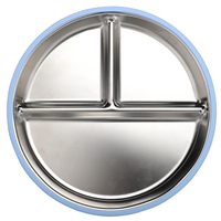 Assiette pour bébé personnalisée, motif de dessin animé classique, écologique, en acier inoxydable 304 de qualité alimentaire, avec ventouse en silicone, sans BPA, pour bébé