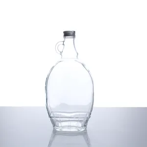 Spot vente en gros 250 ml 375 ml 500 ml bouteille en verre de sirop d'érable avec poignée