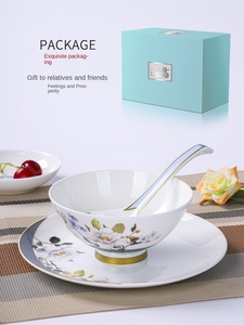 Novo Lançamento: Conjunto Completo de Louça de Porcelana Europeia com Pratos de Jantar e Sousplats para Casamentos, Grandes Recepções e Cozinha Doméstica - Product Image 4