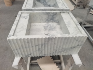 Lavabo de Mármol Arabescato Personalizado 2024 para Uso Hotelero, Diseño Moderno, Mármol Natural, Grosor de 20/30 mm, Garantía de por Vida, MOQ - Product Image 4