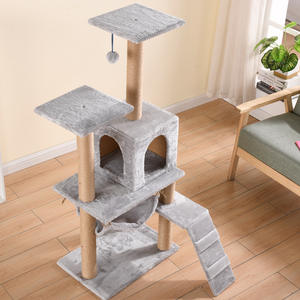 Menara Panjat Kucing Besar dari Kayu, Penggaruk Kucing dari Sisal, Papan Garukan Kucing, Rumah Kucing Lengkap, Mainan Menara Kucing untuk Dalam Ruangan - Product Image 5