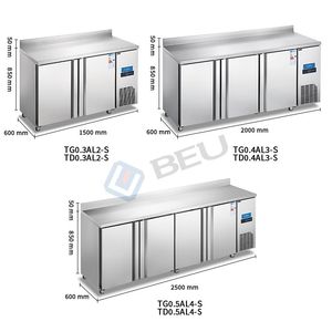 Réfrigérateur Commercial de Cuisine à Refroidissement par Air, 2 Portes Solides, pour Préparation de Pizzas, Boissons, Table de Service et Refroidisseur de Snacks - Product Image 2
