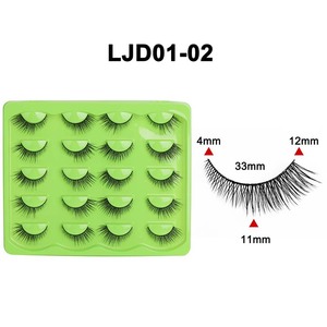 Vente en gros usine – Faux cils réutilisables en cheveux synthétiques 3D de 25 mm, style renard, lot de 10 paires - Product Image 3