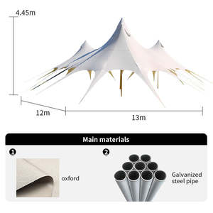 Toldo de Lona Impermeable Extra Grande con <span class=keywords><strong>Tres</strong></span> <span class=keywords><strong>Picos</strong></span>, Tipo Lotus, con Bolsa para Poste, para Acampar al Aire Libre - Product Image 6