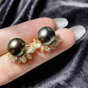 WENCHI 10983 22678 Accessoires DIY Boucles d'oreilles en argent S925 avec perles rondes de 10-11 mm, supports simples et vides pour les amateurs de perles - Product Image 3