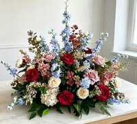 Boule de fleurs artificielles en soie faite à la main, roses artificielles, centre de table doré pour mariage, événement, fête, décoration personnalisée OEM ODM