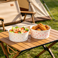 Bols à salade jetables en papier de qualité alimentaire supérieure avec couvercles en PP, compatibles micro-ondes, étanches, écologiques, personnalisables (couleur et logo), empilables