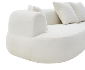 Modern <b>White</b> Sherpa Fabric Curved <b>Sofa</b> Set Convertible Adjustable Semi-Circular Boucle <b>Bed</b> Home Furniture for Hotel Apartment - Product Image 3