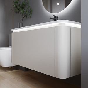 Solid wood bathroom cabinet combination light luxury simple bathroom cabinet smart backlight <b>mirror</b> cabinet - Product Image 6