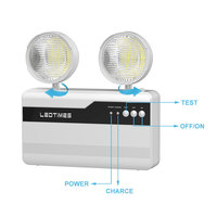 Lampe d'urgence LED rechargeable étanche à double tête avec télécommande, éclairage d'urgence incendie, lampes à double faisceau