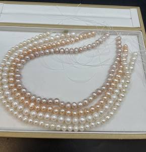 Collar de Perlas Naturales de Agua Dulce Blancas de 2-12 mm, Tira de Perlas Forma Patata de 37-38 cm para Fabricación de Joyería - Product Image 3