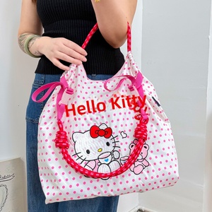 Sac fourre-tout japonais de style dessin animé, imperméable, en nylon brodé, grande capacité, avec un design frais et doux, idéal pour les trajets quotidiens polyvalents - Product Image 3