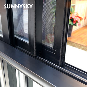 Fenêtre américaine à guillotine double Fenêtre à guillotine coulissante avec rupture thermique Cadre en aluminium Design graphique Acier inoxydable Horizontal - Product Image 2