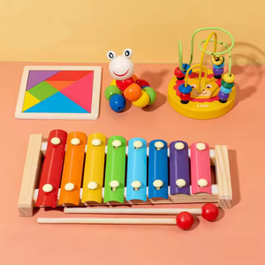 <span class=keywords><strong>Xylophone</strong></span> et piano <span class=keywords><strong>en</strong></span> <span class=keywords><strong>bois</strong></span> colorés avec logo personnalisé ensemble de jouets amusants et musicaux pour enfants cadeaux éducatifs pour bébés emballés dans un sac - Product Image 6