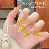 XEIJAYI Nouveau Vernis à Ongles Gel UV Effet Œil de Chat à Poudre Magnétique Haute Densité Longue Durée Doré Scintillant pour Usage Professionnel en Salon