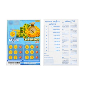 Fournisseur de cartes à gratter personnalisées pour billets de loterie à grand prix, impression numérique sur papier - Product Image 2