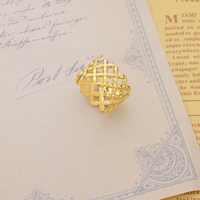 Bague ouverte ajustable en or 14 carats style français, creuse et à motif en X, pour femme, en acier inoxydable, bijou tendance et polyvalent