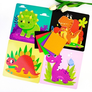 Ensemble de peinture éducatif DIY pour enfants avec autocollants en carton, points circulaires, mosaïque animale 3D stéréoscopique - Product Image 4