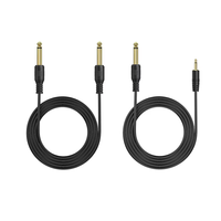 Câble d'extension audio mono blindé combiné téléphone mâle-mâle plaqué or 6,35 mm