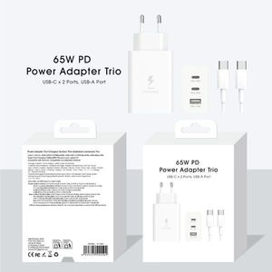 Adaptateur secteur PD 65W Trio USB C 2 ports USB A, charge rapide pour ordinateur portable, téléphone, tablette - Product Image 1