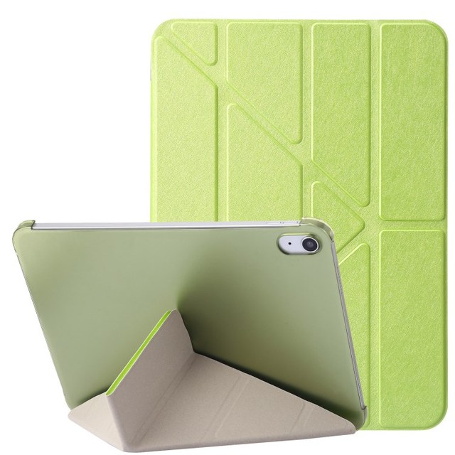 Silk Texture Origami Stand Tablet Cover for iPad 10 PU Leather Full Protection Tablet Case