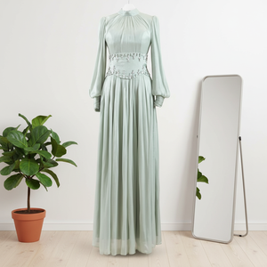 chinese dress ladies Sage Green Criss Cross Satin Maxi Dress – Urban Modesty