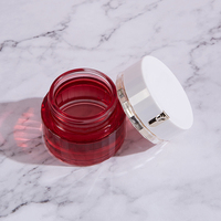 Ensemble de flacons de soin pour la peau en verre de haute qualité avec bordure dorée dégradé rouge, flacons cosmétiques de luxe, emballage cosmétique de luxe