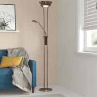 Allemand Moderne Simple Or Brossé Double-Tête Mère Personnalisé Grand Lampadaire Abat-jour en Métal Salon Chambre Canapé Chambre Modèle