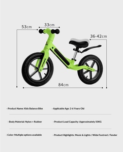 Vélo d'équilibre musical à LED pour enfants de 4 à 6 ans, <span class=keywords><strong>draisienne</strong></span> d'apprentissage pour bébés garçons et filles, deux roues - Product Image 6