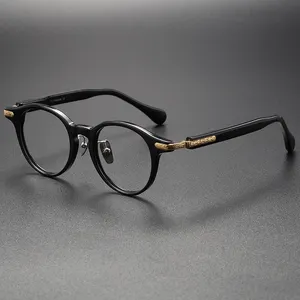 80853 New Eye glasses Arrivals 2023 New Design Brillen rahmen Schildkröte Retro Acetate Eyewear White Acetate Frames Optic