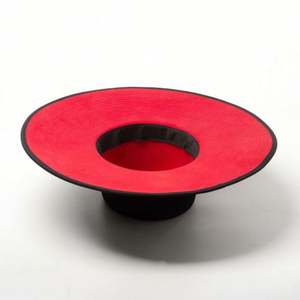 Sombreros de Moda de Dos Tonos para Hombre y Mujer, Ala Ancha de 11 cm, Base Roja, 100% Lana, Estilo Fedora - Product Image 5