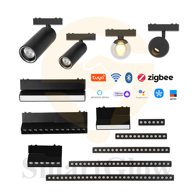 Hot Sale Smart Zigbee 2.4G-Wifi Dimmable Remote Control 48V Tracklights Ultra Thin Flexible Magnetic Led Track Lights