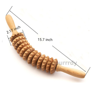 Rouleau en bois personnalisé avec logo, outil de massage multifonctionnel en bois, masseur naturel pour femmes et hommes - Product Image 2