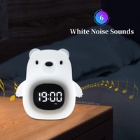 Hübsch Löwe einzigartiges Design Digitaler Wecker Nachttorn RGB Nachtlicht-Wecker Kinder Schlaf Trainer Kinder Wecker